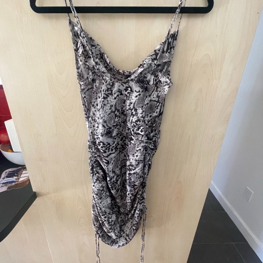 Free People Snake Print Drawstring Side Dress - image 5